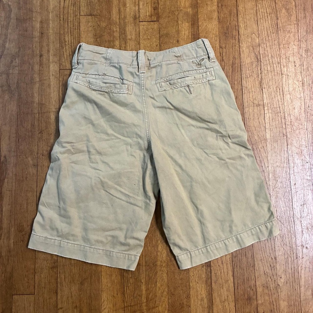 American Eagle Vintage Y2K Baggy Cargo Shorts Tan Cotton Women 28 - Picture 4 of 8